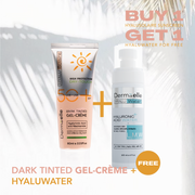 HyaluSolaire Dark Tinted GEL-CRÈME + Hyaluwater Hyaluronic Acid Water