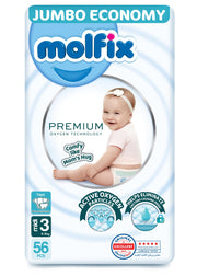 Molfix Oxygen Baby Diapers NO.3 (56 Pcs)