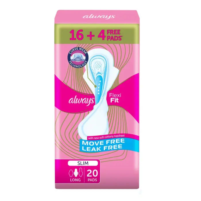 Always Flexi Fit Slim Cotton Long 20Pcs