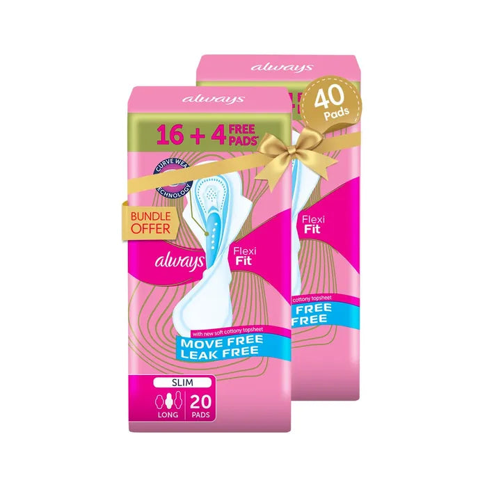 Always Flexi Fit Slim Cotton Long 40Pcs
