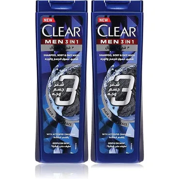Clear Men SH.190ml 3X1 With Active Charcoal Off