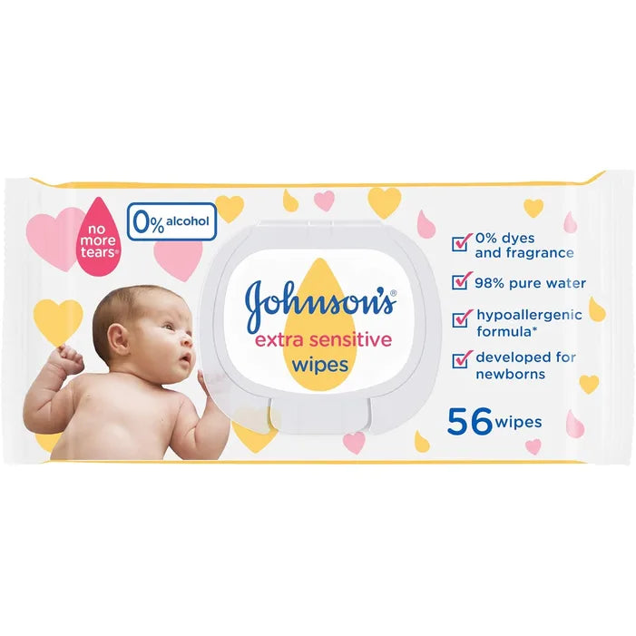 J&J Baby Extra Sensitive Wipes 56pcs