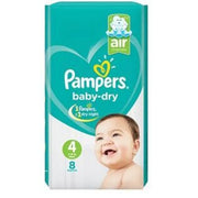 Pampers Baby Diapers NO.4 (8 Pcs)