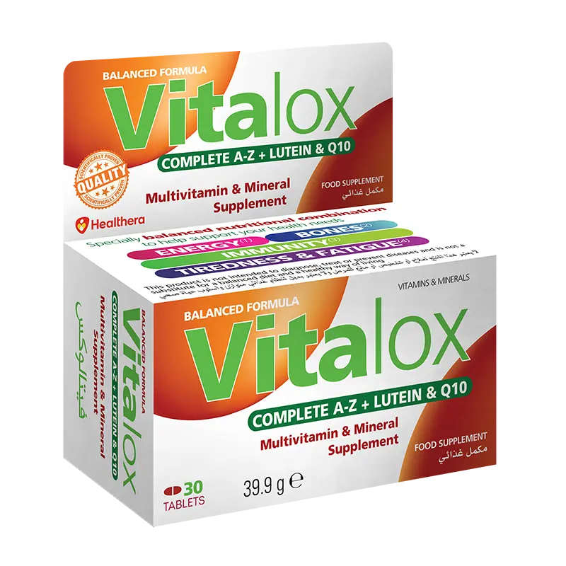 Vitalox Complete A-Z +Q10 +Lutein 30 Cap 1+1